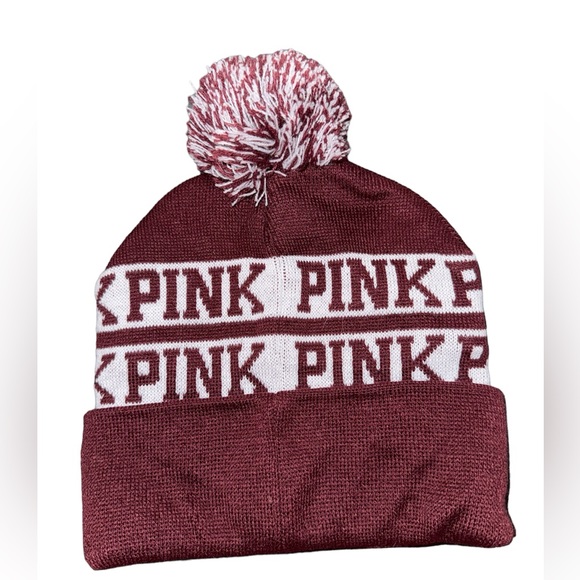 Pink by Victoria’s Secret Burgundy Beanie‎ - Picture 2 of 3